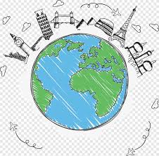 Planet earth globe europe africa flat png image. Planet Earth Illustration Earth Drawing Travel Landmarks Logo World Png Pngegg