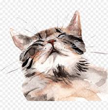 Cloud tumblr png transparent background. 24 Images About Gatos On We Heart It Watercolours Of Cats Png Image With Transparent Background Toppng