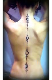 Moon Phases Spine Tattoo Idea