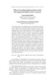 To browse academia.edu and the wider internet. Pdf Effect Of Academic Interventions On The Developmental Skills Of Slow Learners