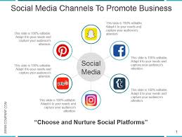 Social Media Channels To Promote Business Powerpoint Slide
