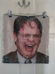 Sequin Dwight Pillow The Office Dwight Shrute Pillow Yelling Face Sequin