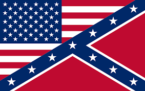 The flags of the confederate states of america have a history of three successive designs from 1861 to 1865. File Half Usa Half Csa Flag Png Wikimedia Commons