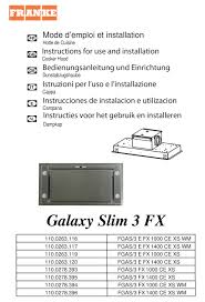 Franke Galaxy Slim 3 Fx Instructions For Use And Installation Pdf Download Manualslib