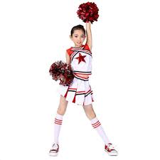 Us 16 32 29 Off Girls Cheerleader Uniform Outfit Costume Fun Varsity Brand Cheerleading Middle High School Girls Youth Red White Match Pom Poms In