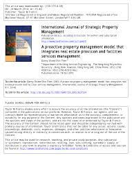Working with uk and overseas based pipam creates above average real estate asset growth and security by constantly evolving to take advantage of new market opportunities. Pdf A Proactive Property Management Model That Integrates Real Estate Provision And Facilities Services Management