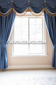 We have window systems ranging from light walls to heavy walls and in various depths so we are able to manufacture church window coverings for a variety of different situations. Blue Gold Swag Valance Curtain Set Curtains Living Room Swag Valance Elegant Curtains
