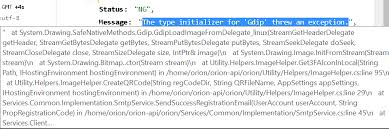 Error The Type Initializer For Gdip Threw An Exception On Ubunto Server Issue 27200 Dotnet Runtime Github