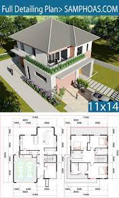 3 bedroom 11x13m house description: 3 Bedroom Villa Design 11x13m Samphoas Plansearch Villa Design Beach House Plans Free House Design
