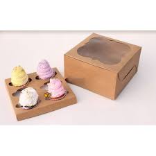 Our window cupcake boxes are the perfect fit to show off your mini, regular, and jumbo size cupcakes. Readymade Boxes Plain 6 Cavity Brown Cloud Window Cupcake Box For Cake Packaging Rs 26 Piece Id 21777154530