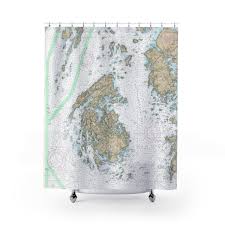 east penobscot bay nautical chart shower curtains chart mugs