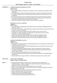 Logistics Business Analyst Resume Samples Velvet Jobs