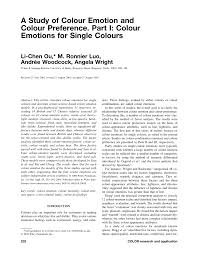 Color psychology is the study of hues as a determinant of human behavior. Pdf A Study Of Colour Emotion And Colour Preference Part I Colour Emotions For Single Colours