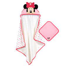 Disney Minnie Mouse Baby Hooded Towel Washcloth 2 Piece Bath Set Walmart Com