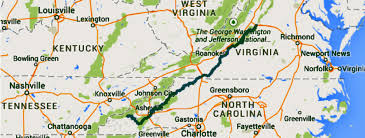 Image result for the blue ridge parkway map