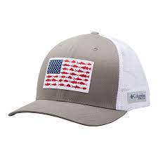 Columbia Pfg Mesh Snapback Fish Flag Cap In 2021 Columbia Pfg Ball Cap Country Hats