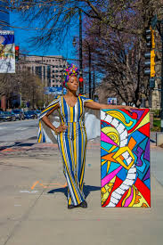 Artist Founder And Creator Of Abeille Creations Melissa Mitchell With A Piece Shecalls Power Sh Acrylic Painting On Paper Elizabeth City Melanie Mitchell