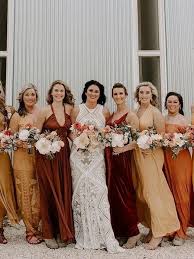12 Favorite Fall Bridesmaids Dresses Ideas Fashionable Orange Bridesmaid Dresses Orange Wedding Colors Fall Bridesmaids