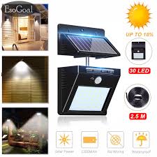 Shop the top 25 most popular 1 at the best prices! Esogoal Outdoor Lighting Sensor Solar Wall Light 30 Led Solar Lights With Separable Solar Panel Waterproof Solar Powered Motion Sensor Light Wireless Security Lights Outside Wall Lamp For Driveway Patio Garden Path