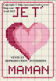 Grille Gratuite Point De Croix Atc Je T Aime Maman Passion Creative Point De Croix Amour Point De Croix Cœur De Point De Croix