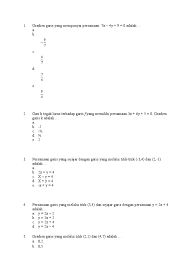 Gradien garis lurus yang melalui dua titik untuk menentukannya, ambil dua titik sebarang yang terletak pada garis itu. Gradien Dan Persamaan Garis