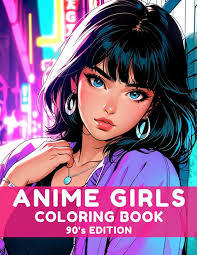 Anime Girls Coloring Book 90's Edition: Kawaii Retro Fashion Illustrations  for Teens and Adults Relaxation