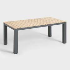 Gray Metal And Wood Alicante Outdoor Dining Collection World Market In 2020 Outdoor Dining Furniture Modern Outdoor Dining Affordable Outdoor Furniture