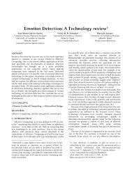 Pdf Emotion Detection A Technology Review