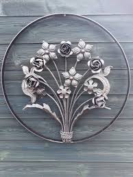 Metal daylily flower garden stakes,yard decoration, metal art, garden sculpture decor,patio decor mother's day gift metal flowers. Rose And Flower Metal Wall Feature Bespoke Folk