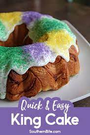 Quick And Easy Mardi Gras King Cake Recipe King Cake Recipe Easy Mardi Gras King Cake King Cake Recipe