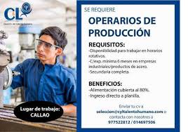 Empresa del sector metalúrgico de alava requiere operario de producción para la fabricación de piezas de grandes dimensiones, dentro de un flujo continuo de fabricación y según parámetros de calidad establecidos. Operario Produccion Anuncios Agosto Clasf