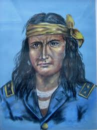 A Beautiful Signed Pastel of a First Nations Soldier.