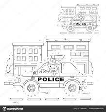 With little ones & parents. Police Car Coloring For Kids Drawing With Crayons