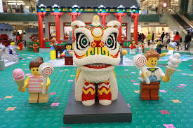 Chinese Lion Dance Costume Made Of Lego 150 000 Bricks Standing At Over 5 Ft 1 6 Meters Tall And Over 6 Ft 2 Me Lego Chinese New Year Party Lego Creations
