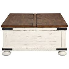Designed with aesthetics and functionality in mind, enjoy the striking. Signature Design By Ashley Wystfield White Brown Coffee Table With Storage T459 20 Fitz S Furniture Gallery