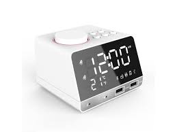 While the idea of an integrated alarm clock and bluetooth speaker is appealing in itself, many bluetooth alarm clocks also boast usb charging ports, sd card slots, nightlights, fm radio stations, and, of course. 4 2 Inch Alarm Clock Radio Bluetooth Speaker With Dual Snooze Clock Usb Charging Port Aux Tf Card Play Thermometer Large Mirror Led Dimmable Display For Bedroom Kitchen Hotel Table Desk Newegg Com