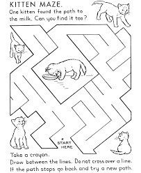 Maze Activity Sheet Pages Kids Lost Kittens Maze Activity Page Sheets Printable Mazes Mazes For Kids Mazes For Kids Printable