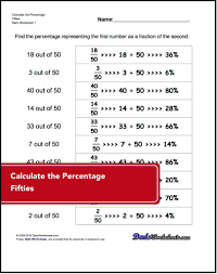 Calculate The Percentage Worksheets Worksheets Problems Where Given Two Numbers Free Printable Math Worksheets Printable Math Worksheets Math Facts Addition