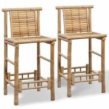 vidaxl 2x bar stool bamboo tropical