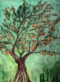 Painting the lower two feet of the trunk or up to the first row of lateral limbs with white latex paint is common in orchards. Rustic Fruit Tree With Oranges And G Briste Paintings Prints Flowers Plants Trees Trees Shrubs Orchard Trees Orange Tree Artpal