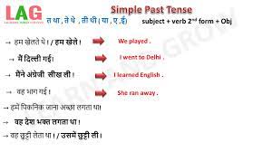 Tense formula chart with examples in hindi (टेंस चार्ट). Simple Past Tense Hindi Youtube