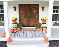 Fall Farmhouse Front Porch Beneath My Heart Fall Decorations Porch Fall Front Porch Decor Front Porch Decorating