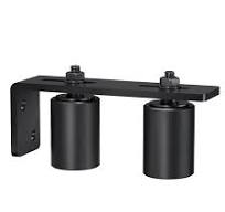 Sdstone Rodillo guía de puerta deslizante de 2 pulgadas, color negro con  soporte de poste trasero en L, rodillos universales ajustables para puertas  ...