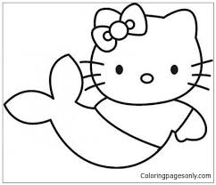 Hello Kitty Little Mermaid Coloring Pages Cartoons Coloring Pages Free Printable Coloring Pages Online