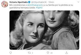 Falleció a los 93 años Silvia «Goldie» Legrand, la hermana de Mirtha