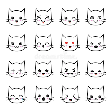 Cute Kitten Kawaii Emoticon Collection Funny White Cat Emoji Vector Avatars Character Cartoon Cat Face Kawaii Avatar Emot In 2020 Cat Emoji Kittens Cutest White Cat