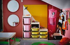 Sloped Ceilings Let S Get Creative Red Playroom Small Playroom Slanted Ceiling Bedroom