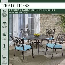 When selecting outdoor furniture, consider the weather in the area you live in. Hanover Outdoor Traditions 5 Piece Patio Dining Set Black Diamond Lighting