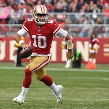 San francisco 49ers quarterback jimmy garoppolo left the week 2 win over the new york jets at halftime after suffering what coach kyle shanahan called a high ankle sprain. Jimmy Garoppolo Can T Stop Winning What Makes The 49ers Qb So Damn Good Sbnation Com