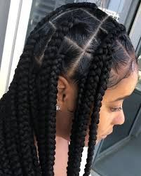 Big Box Braids Hairstyles For Black Women Neat Cornrows Box Braids Smart In 2020 Big Box Braids Hairstyles African Braids Hairstyles Natural Hair Styles